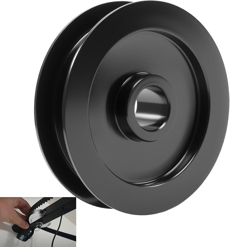 WFCYX 1 Pc 144C54 Metal Idler Pulley, K144C0054M Belt Drive Square Rail, For Garage Door Openers, Fits All LiftMaster Chamberlain Craftsman Belt Drive Square Rail Garage Door, 1/2 inch I.D., 2-1/2 inch O.D. - Image 1